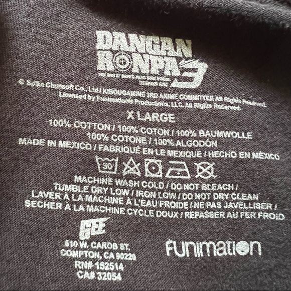 Dangan Ronpa 3 Anime Dispair Black T Shirt Size XL - Picture 10 of 11